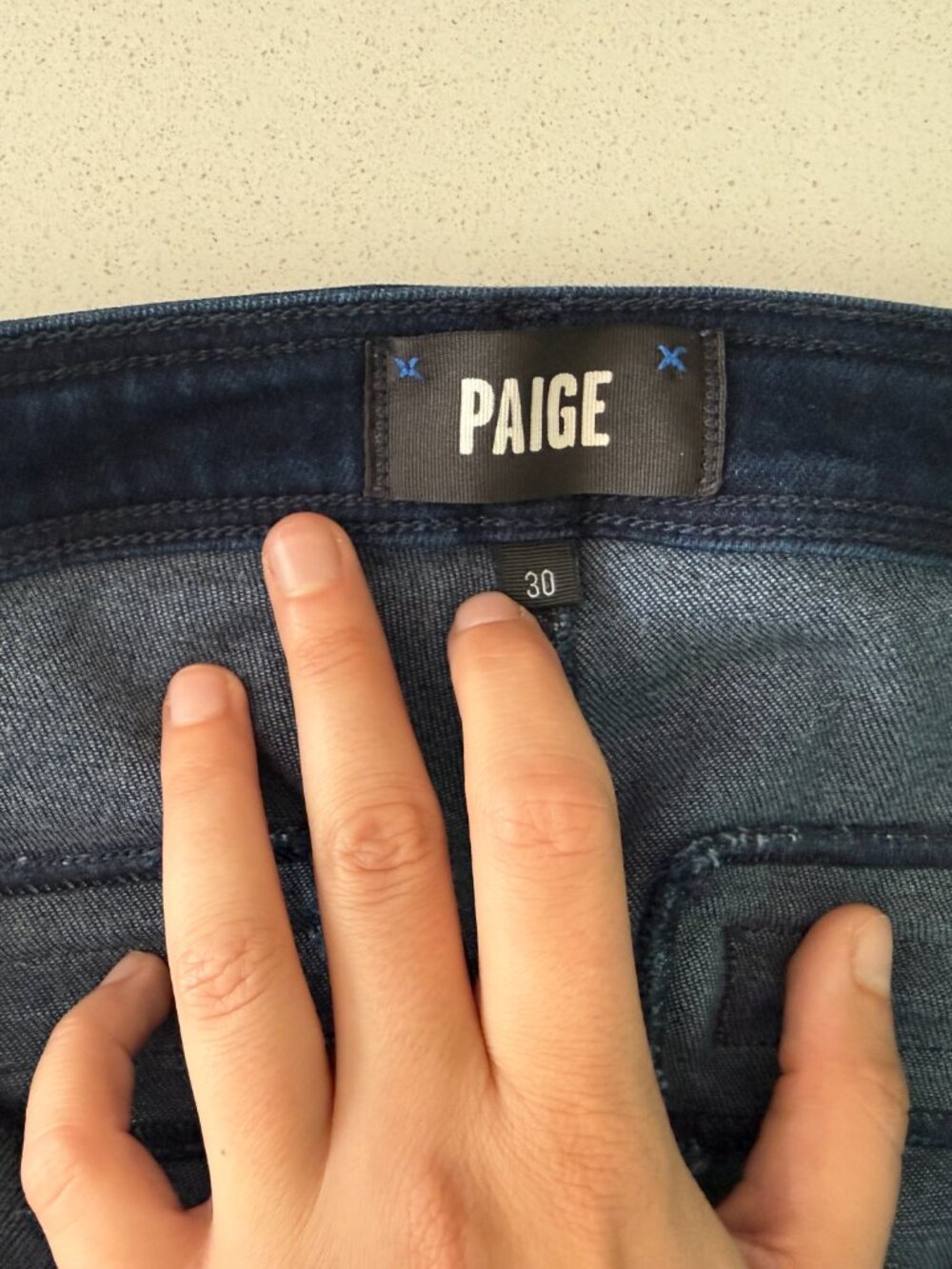 PAIGE Leenah Jeans Size 30 Dark Wash Patch Pocket Wide Leg Stretch Denim - Picture 5 of 14